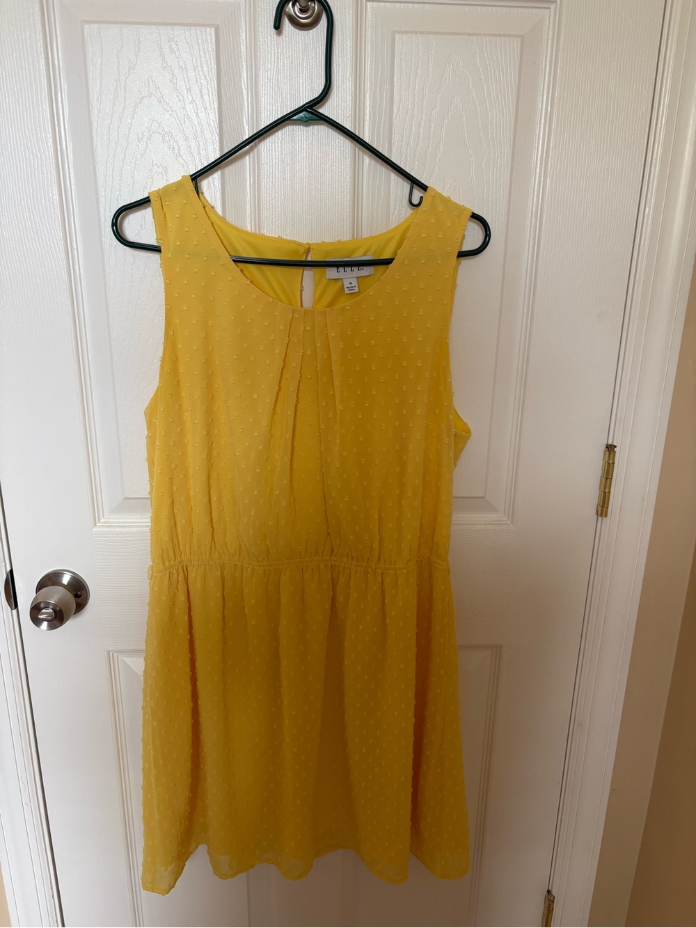 Yellow Sleeveless Textured Dress by Elle